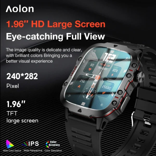Aolon Tetra R2 Smart Watch Women Men 1.32inch Full Touch Screen HD Bluetooth Call Sport Fitness Tracker Waterproof Smartwatch