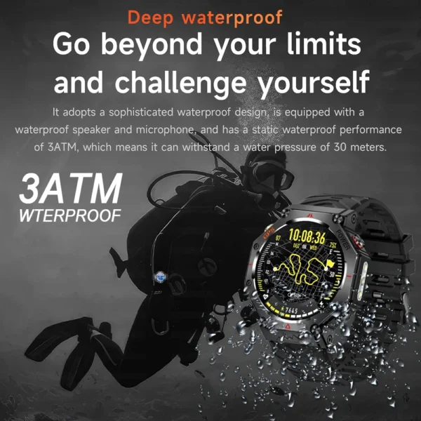 2025 For HUAIWE Military Outdoor GPS Sports Smart Watch Men 1.39" 5ATM Waterproof 530mAh ChatGPT AI Assistant Compass Smartwatch