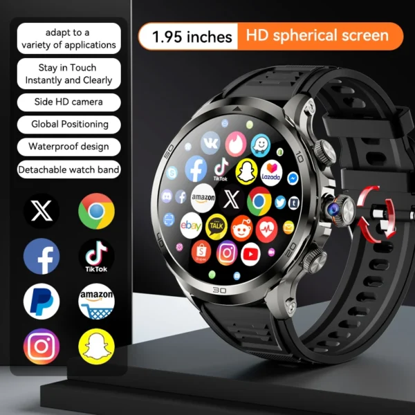 GoldenSpike H19 Smart Watch Android 4G Smartwatch Men With 256GB Storage GPS WIFI Sim Card Slot Tiktok Whatsapp 1880Mah Battery